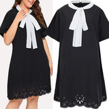 Women Plus Size Midi Dresses Short Sleeve Dress