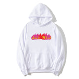 Drippy Hoodies Hip Hop Singer Juice WRLD Flame Printed Loose Sweatshirt