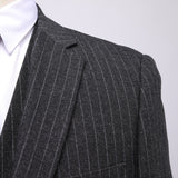 Seersucker Suit Suit Men's Black Vertical Striped Suit Three-Piece Suit Men