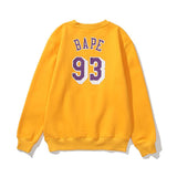 Shark Print Sweatshirts Lakers Crew Neck Sweater Velvet Padded Bottoming Shirt