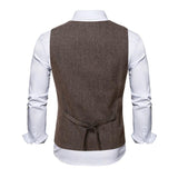 Tuxedo Vests Men Suit Vest Fashion Temperament Pure Color Vest Personal Leisure