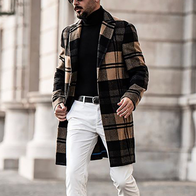 Bane Coat Print Plaid Woolen
