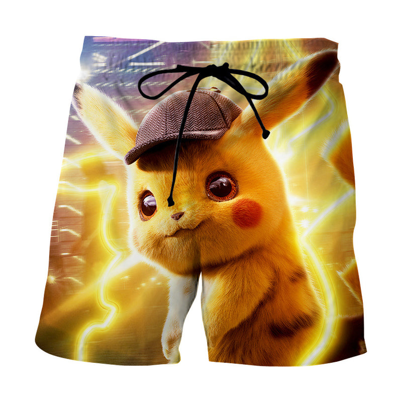 Men and Women Pokemon Pikachu Pant Summer Baby Pikachu 3D Digital Printing Shorts