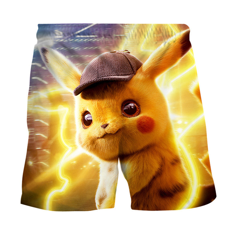 Men and Women Pokemon Pikachu Pant Summer Baby Pikachu 3D Digital Printing Shorts