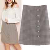 Women Plus Size Skirts Plaid Fashion Simple Skirt