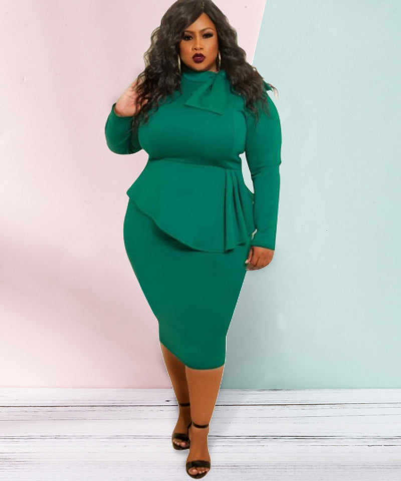 Women Plus Size Midi Dresses Bodycon Butterfly One-Step Dress