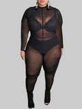 Women Plus Size Jumpsuits Sexy Black Jumpsuit