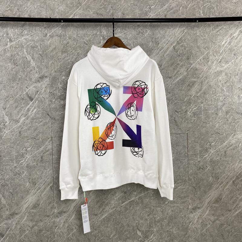 Off White Hoodie Colorful Gradient Arrow Cotton Hooded Sweater Ow Casual Fashionable Tops Owt