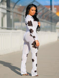 Women Plus Size Jumpsuits Slimming and Fashionable Printed Casual Long Sleeve Jumpsuit