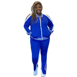 Women Plus Size Co-Ords Contrast Color Fashion Casual Exercise Two-Piece Set