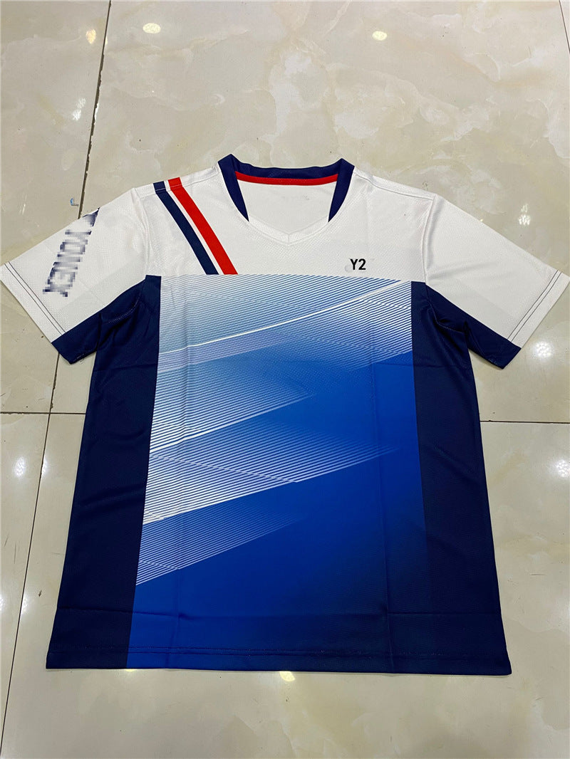 Cricket T Shirt Badminton Clothing Men's and Women's Short Sleeve