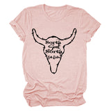 Beth Dutton Outfits Casual Women's Sorta Sweet Sorta Crew Neck Personality Printed Short-Sleeved T-shirt for Women