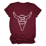 Beth Dutton Outfits Casual Women's Sorta Sweet Sorta Crew Neck Personality Printed Short-Sleeved T-shirt for Women