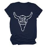 Beth Dutton Outfits Casual Women's Sorta Sweet Sorta Crew Neck Personality Printed Short-Sleeved T-shirt for Women