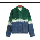 Spray Painted Jacket Gradient Arrow Washed Denim Jacket Coat