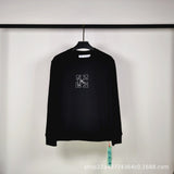 Off White Sweatshirts Long Sleeve round Neck Sweater Winter Ow Log Worker D Three-Dimensional Effect