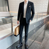 Double Brewed Seersucker Suit Men's Casual Best Man Suit