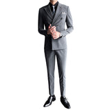 Double Brewed Seersucker Suit Spring and Autumn Suit Male Striped Suit