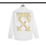 Off White Sweatshirt Long Sleeve Autumn Shirt Warning Line Pure Cotton Casual Fashion Shirt