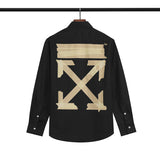 Off White Sweatshirt Long Sleeve Autumn Shirt Warning Line Pure Cotton Casual Fashion Shirt