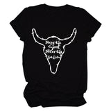 Beth Dutton Outfits Casual Women's Sorta Sweet Sorta Crew Neck Personality Printed Short-Sleeved T-shirt for Women