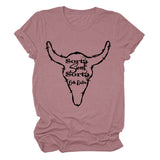 Beth Dutton Outfits Casual Women's Sorta Sweet Sorta Crew Neck Personality Printed Short-Sleeved T-shirt for Women