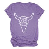 Beth Dutton Outfits Casual Women's Sorta Sweet Sorta Crew Neck Personality Printed Short-Sleeved T-shirt for Women