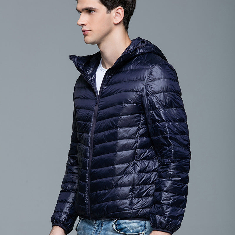 Men Winter Coats Puffer Jacket down Coat Fall Winter Men Short Hood Fashion Casual down Jacket