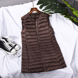 Women Winter Coats Puffer down Vest Lightweight down Waistcoat Women's plus Size round Neck Coat