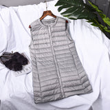 Women Winter Coats Puffer down Vest Lightweight down Waistcoat Women's plus Size round Neck Coat
