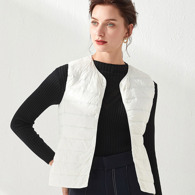 Women Winter Coats Puffer down Vest Lightweight down Jacket Vest Women's Autumn and Winter Vest