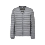 Men Winter Coats Puffer Jacket down Coat Men's V-neck Light Thin down Jacket round Neck Jacket