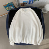 Men's Sweater Fall Winter Men Loose Solid Color round Neck Sweater
