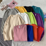 Men's Sweater Fall Winter Men Loose Solid Color round Neck Sweater