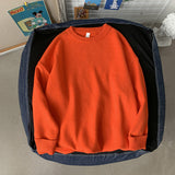 Men's Sweater Fall Winter Men Loose Solid Color round Neck Sweater