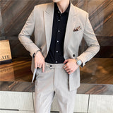 Double Brewed Seersucker Suit Men's Casual Best Man Suit