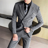 Double Brewed Seersucker Suit Spring and Autumn Suit Male Striped Suit