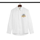 Off White Sweatshirt Long Sleeve Autumn Shirt Warning Line Pure Cotton Casual Fashion Shirt