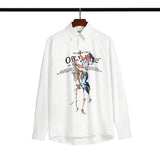 Off White Sweatshirt Long Sleeve Autumn Shirt Stitching Casual Long Sleeve Shirt
