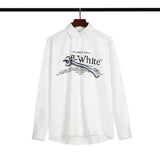 Off White Sweatshirt Long Sleeve Autumn Shirt Autumn and Winter Men's OW Letter Wrench Stitching Pure Cotton Casual