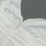 Women Summer Dresses  Midi Dress  Fashion Sexy V-neck Mesh Pleats Dress
