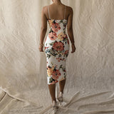Women Summer Dresses  Midi Dress Sexy Print Suspender Midi Dress