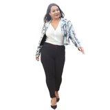 Women Plus Size Jackets Printed Slim Fit Motorcycle Clothing Coat