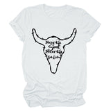 Beth Dutton Outfits Casual Women's Sorta Sweet Sorta Crew Neck Personality Printed Short-Sleeved T-shirt for Women