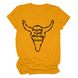 Beth Dutton Outfits Casual Women's Sorta Sweet Sorta Crew Neck Personality Printed Short-Sleeved T-shirt for Women