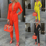 Women Blazar Pants Suit Fall Women's Clothing Sexy Fashion Leisure
