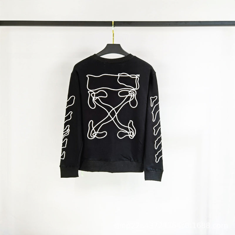 Off White Sweatshirts Long Sleeve round Neck Neck Winter Men and Women Same Style Sweatershirt