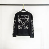 Off White Sweatshirts Long Sleeve round Neck Neck Winter Men and Women Same Style Sweatershirt