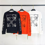 Off White Sweatshirts Long Sleeve round Neck Neck Winter Men and Women Same Style Sweatershirt