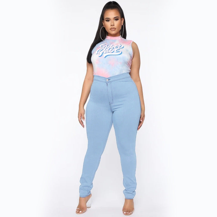 Women Plus Size Jeans Fashion Casual Denim Skinny Pants Women